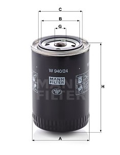 Oil Filter 93x142 mm 3/4-16 UNF Massey Ferguson 1447048M1, 1447048M2, 1447048M92, 1447048V1, 2654403 2