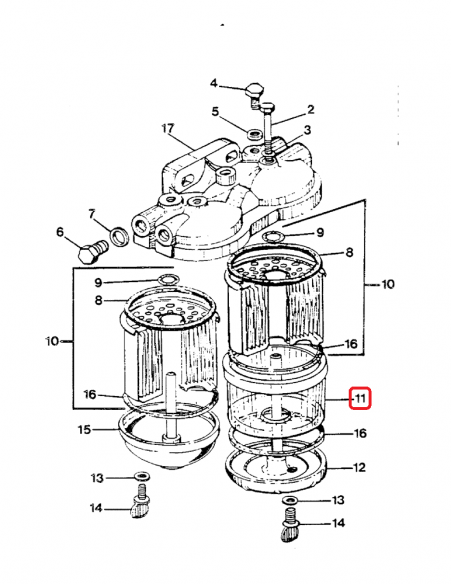 Pahar Sticla Filtru Combustibil Ø 25x93x50 mm Perkins 26560075, Case IH 3069610R1, 845967R1, Pahar Sticla Filtru Combustibil Ø 25x93x50 mm Perkins 26560075, Case IH 3069610R1, 845967R1,