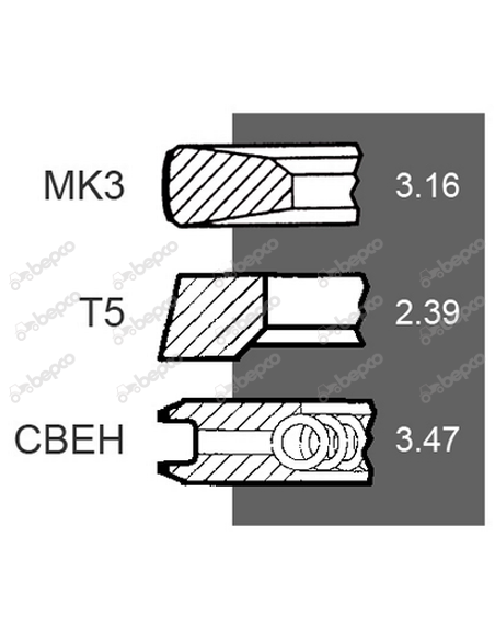 Segmenti Piston Ø 106.50 - 3.16x2.39x3.47 mm RE530613