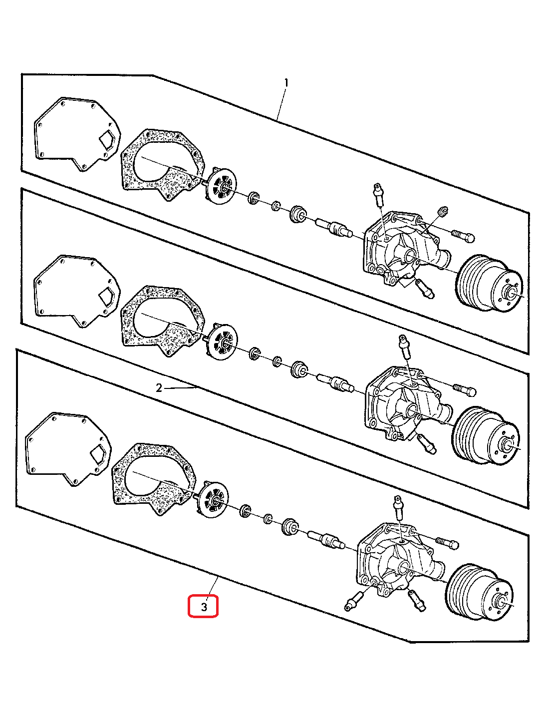 Water Pump John Deere AR76290, AR97710, R77012, RE10131, R62154