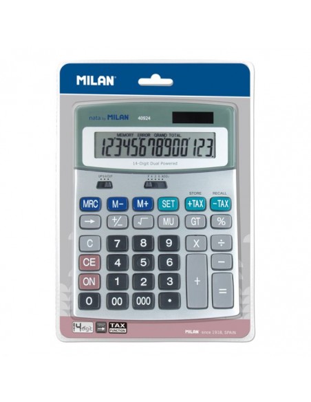 Calculator, Large 14 Digit for Desktop 40924BL Milan