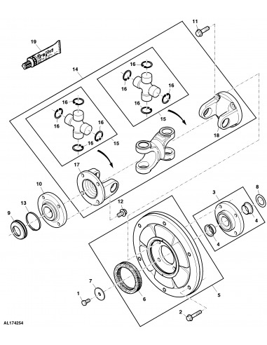 Cardan Motor-Transmisie 203.5 mm (8") John Deere AL168627