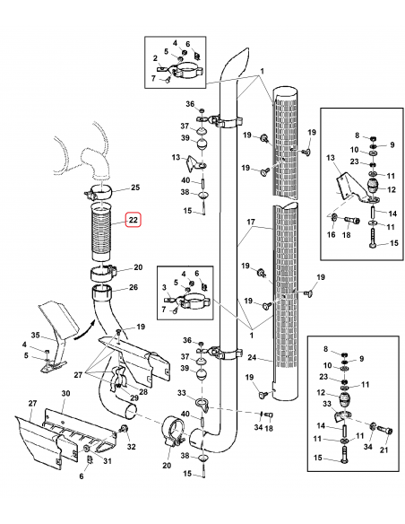 AL167829, AL152980, HYDRA, Tube, Flexible, Coupler, Exhaust, John Deere