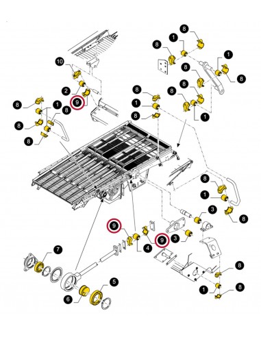 Housing, Rubber Bushing 10 mm Case IH/New Holland 387449, 80387449