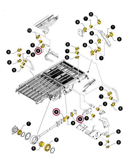 Housing, Rubber Bushing 10 mm Case IH/New Holland 387449, 80387449