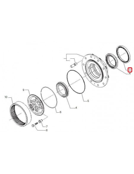 Seal Ø 165x195x16.5/18 mm 140368, 3429790M2, 501058, 253-5021, 24000570, 87538281, 87708971