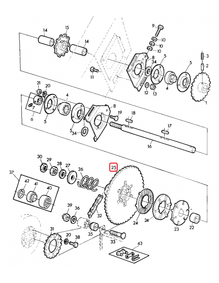 Pinion Elevator 30x245 mm Z-48 John Deere Z10884, Z11540