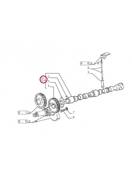 Camshaft - 4 Cyl. Fiat 153630710, 4603154, 4784948, 4824218, 98425868