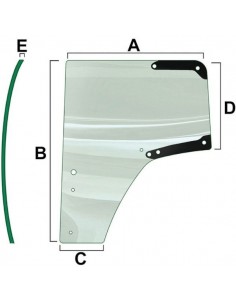 Geam Usa Cabina Stanga 692x1085x1426 mm John Deere L174348