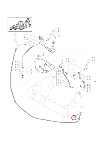 Control Cable Case IH 85827171, 87557330
