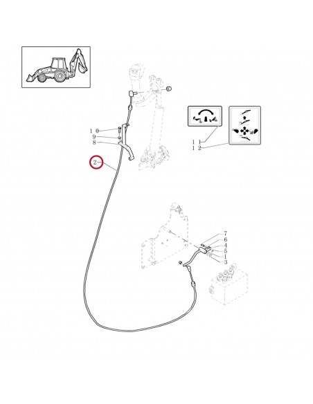 Cablu Control Cupa Case IH 85827171, 87557330