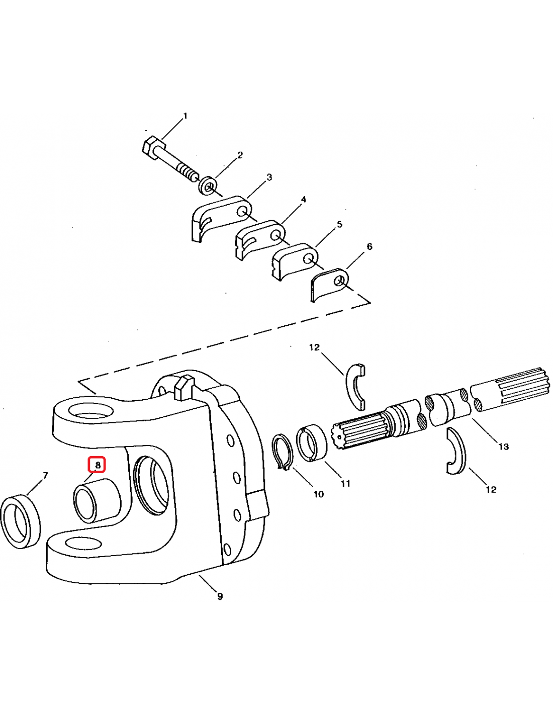 Bushing, MFWD Yoke 56.7x60 mm John Deere R82982