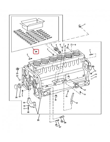 Bolt Kit Cylinder Head (26) John Deere RG24025, R121320, R121321, R121322