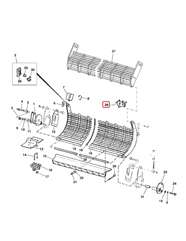 Brida, Insertie cu Arc, Stift, si Saiba John Deere H206842-JD, AH206756, AH171207, AH153688, AH137523, H206842, AH143744