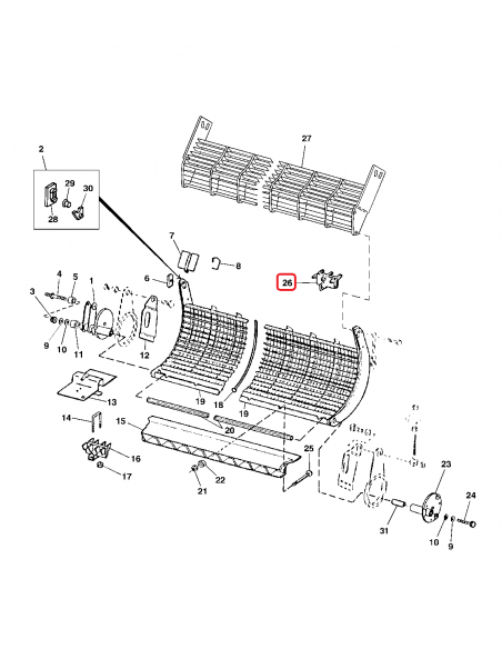 Brida, Insertie cu Arc, Stift, si Saiba John Deere H206842-JD, AH206756, AH171207, AH153688, AH137523, H206842, AH143744
