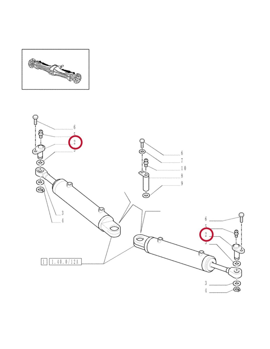 Pin steering cylinder 20x68 mm 5171158 5171558 5173252 5173252gv
