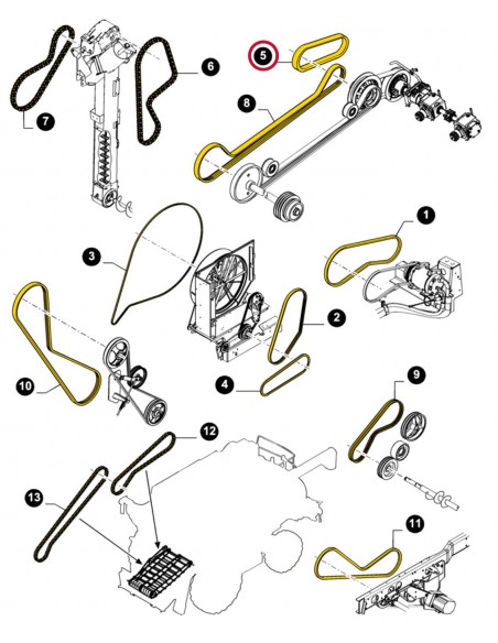 Belt, Drum Variator 2944 mm New Holland 87053803, 87547837, 0351803, Gates Agri