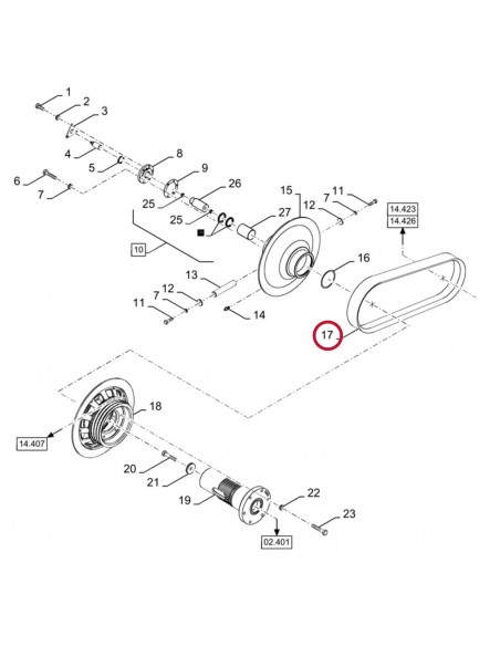 Curea Variator Toba 2944 mm New Holland 87053803, 87547837, 0351803, Gates Agri