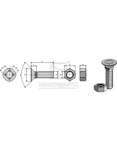 Bolt & Nut M12x1.75x70 DIN 608 1270810, 031270