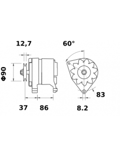 Alternator 14V 65A Iskra 11.201.276, 11201276, AAK4118, IA0276, MG110 2