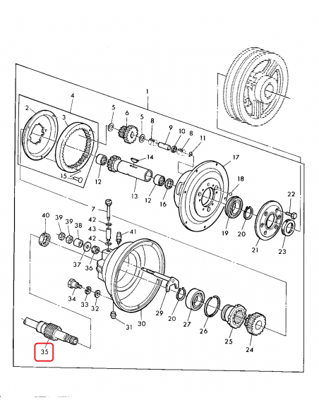 Ax Inversor, Elevator 2124 mm John Deere AH136873