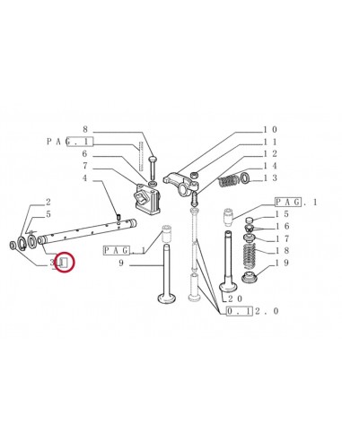 Rocker Shaft, Without Rocker Arm Ø 18x429 mm Fiat Iveco 153630839, 4682860, 4682991, 4842403, 4842404