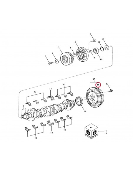 Ring Gear, Starter Ø 372x408x16 mm Z-128 CNH 83949153