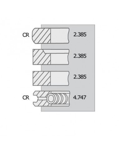 Piston Ring Set Ø 104.77mm 1584935, 80356705, 80373531, 81584935, 2701E6148A, 703F6148BAA, 703F6148BDB, 793F6148BAA