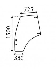 DOOR WINDOW LEFT 380x725x1500 mm - 6 Holes 04413561, 04418951, 04418951/10, 04418951/20, 4413561, 4418951, 441895110, 441895120,