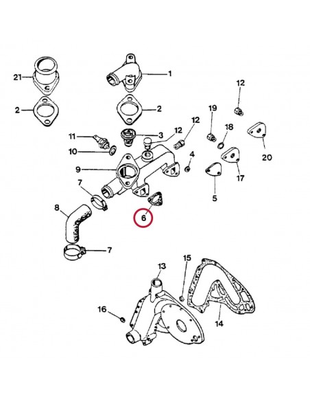 Gasket Water Manifold, Thermostat Case IH 3055306R1, 3055306R2, 3055306R3, 3055356R1,