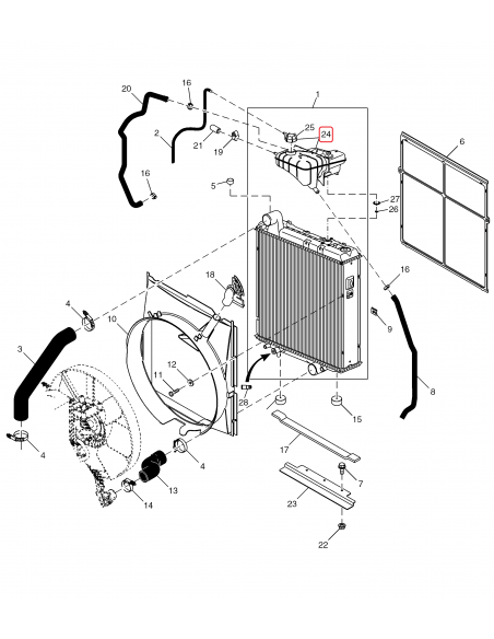 Expansion Tank, Radiator John Deere AL170407, AL179270, AL209034