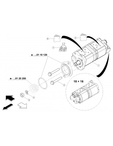 Hydraulic Pump 18+16 CCM