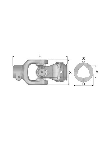 Ansamblu Cruce Cardanica 1 3/8", 6