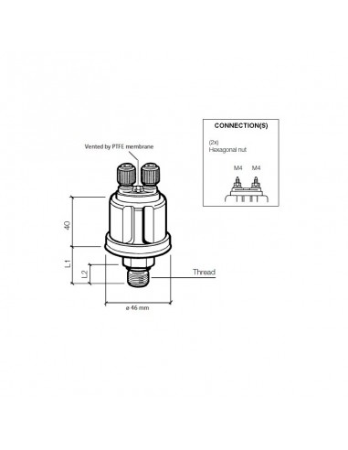Pressure Sender 0.25 Bar - 1/8-27 NPTF 38/3 VDO 360-081-038-003C, 360081038003C
