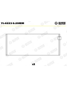 Cuzineti Biela 0.010''- 0.25 mm 71-4223 0.25mm