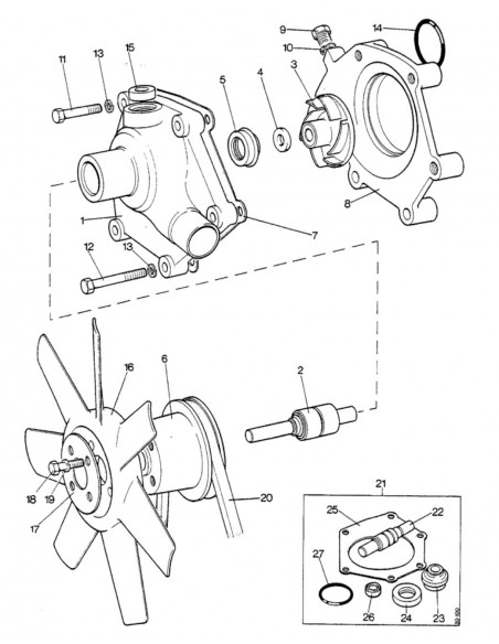 Water Pump Case IH, David Brown K201750, K262857