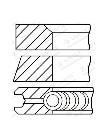 Segmenti Piston 100 - 2.5x2.5x4 mm 08-101700-00 Segmenti Piston 100 - 2.5x2.5x4 mm 08-101700-00