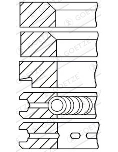 Segmenti Piston 98.45 - 2.38X2.38X2.38X6.33X6.33 mm 08-107200-00 2
