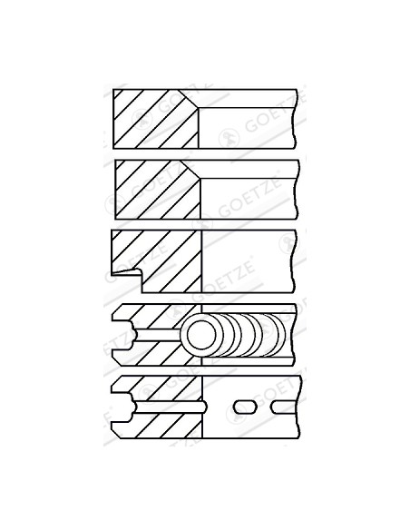 Segmenti Piston 98.45 - 2.38X2.38X2.38X6.33X6.33 mm 08-107200-00