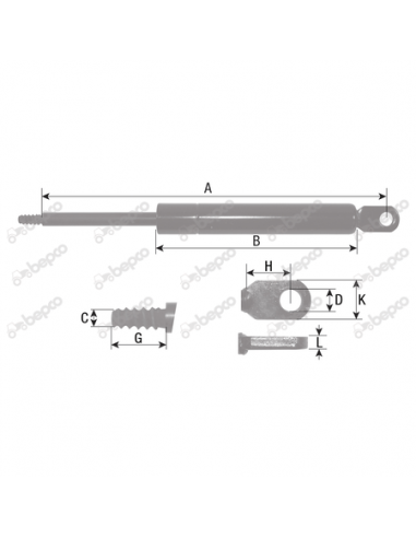 Gas Strut 210 mm 200N