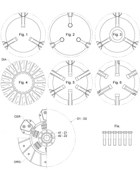 DOUBLE CLUTCH - CONTAINS PTO PLATE 280/300 - 6 LEVERS - PTO 45 - 22 135506A1 DOUBLE CLUTCH - CONTAINS PTO PLATE 280/300 - 6 LEVERS - PTO 45 - 22 135506A1