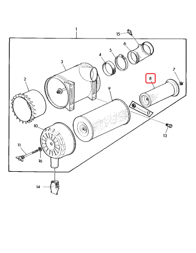 Air Filter, Inner Ø 80x235 mm John Deere AL58730, AL67195