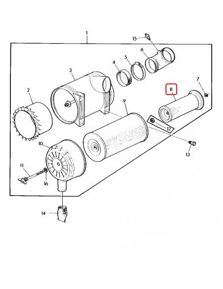 Air Filter, Inner Ø 80x235 mm John Deere AL58730, AL67195