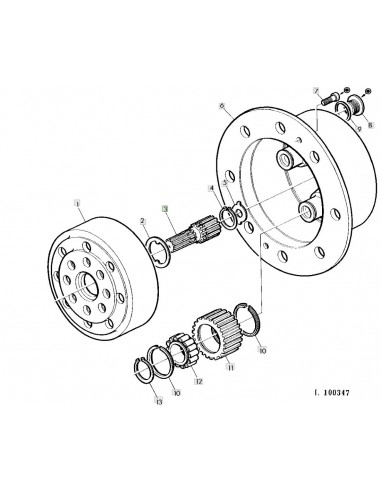Ax 199 mm Z-18/22 John Deere L41123, 83945674, ZP4472353158, F198300020580, 04349974, 04350387, 5214382, 3176336M1