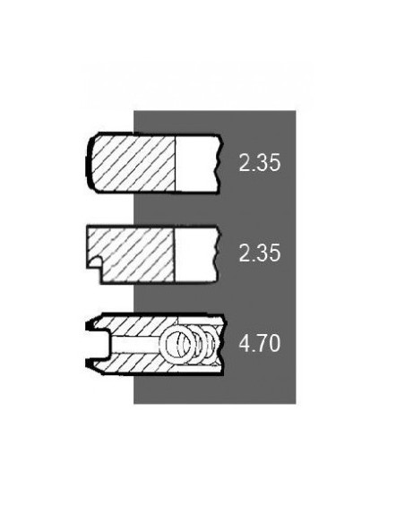 Piston Ring Ø 111.76 MM Ford 87802355, 87802836, 82850251, 87801095, F3NN6149AA, 73402240 Piston Ring Ø 111.76 MM Ford 87802355, 87802836, 82850251, 87801095, F3NN6149AA, 73402240
