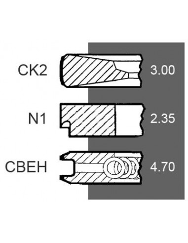 Segmenti Piston 111.76 - 3.00x2.35x4.70 mm 87802834