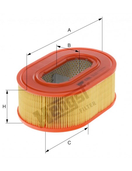 Air Filter 245 mm Hengst-Filter E592L