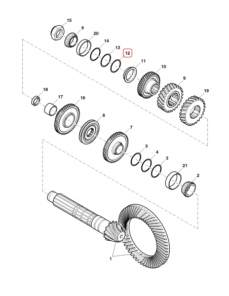 Distantier 0,080 mm (0.003") John Deere R115998