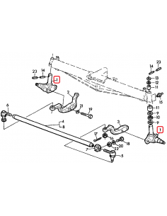 Spindle Knuckle 45x168 mm John Deere AZ28787, AZ42483