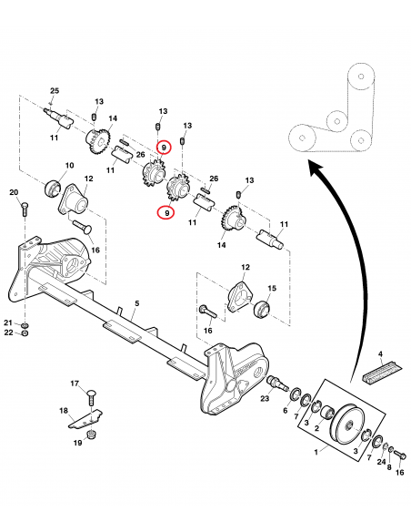Pinion Lant Ø 57x147 mm Z-10John Deere H159614